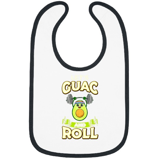 Let s Guac Roll Weightlifting Avocado Fitness Trainer Gym Bibs