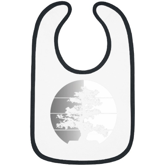 Pacific Ocean Beach Bonsai Tree Silver Sun Retro vintagess Bibs