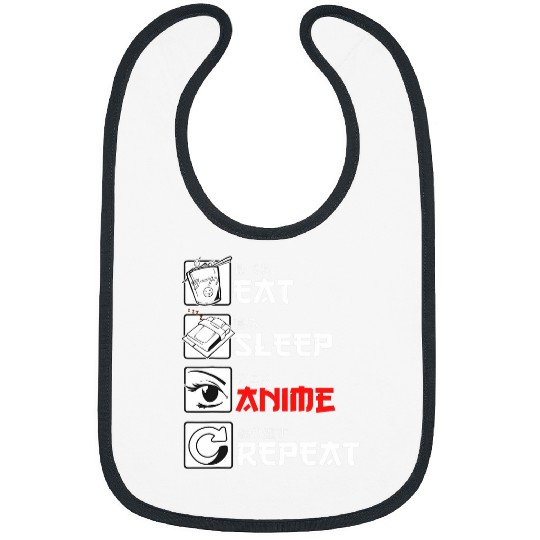 Eat Sleep Anime Repeat for Manga fans anime Bibs