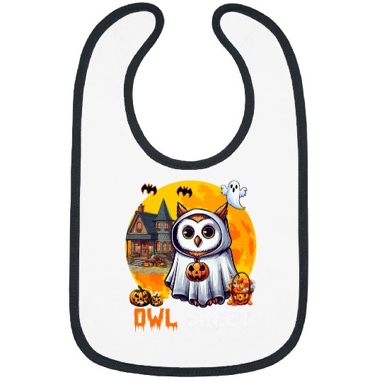 Owl Sheet Halloween Cosplay Boo ghostss Carved Pumpkins Bibs