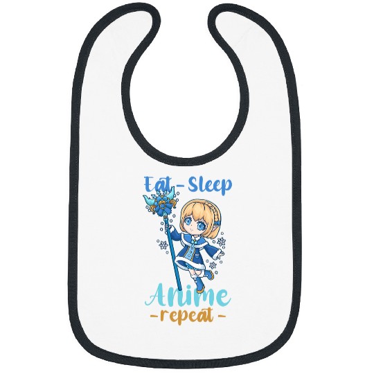 Eat Sleep Anime Repeat I Chibi Kawaii Cosplay Bibs