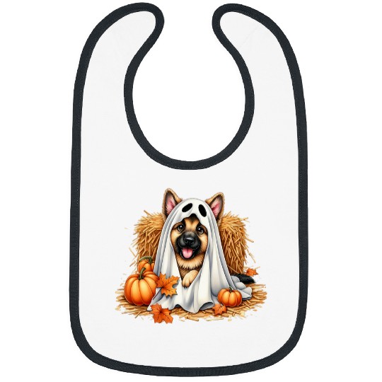 Cute Halloween German Shepherd Dog ghostss Dog Fan Bibs