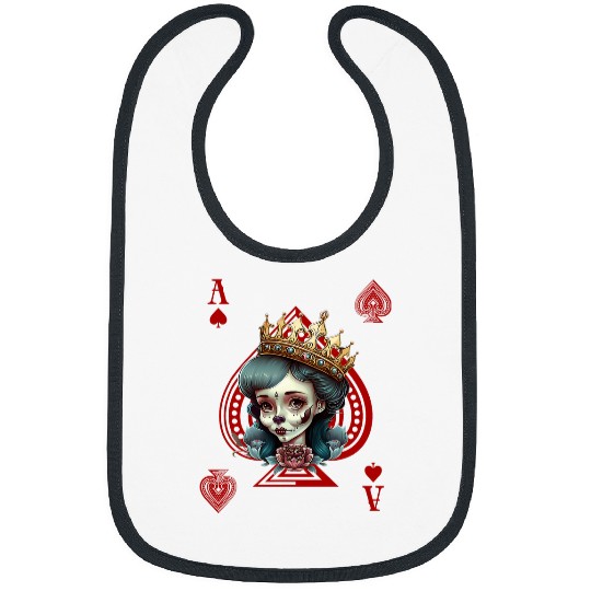 Ace of Spades Scary Queen Pokers Halloween Card Game Bibs