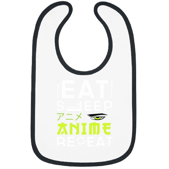 Eat Sleep Anime Repeat Japanese Manga Lover Cosplay Gift Bibs
