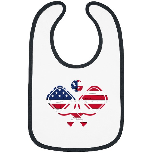 Pickleball American Flag vintages Retro Pickleball Paddle USA Bibs