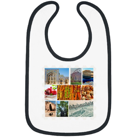 Afghanistan Stamp Collage Bibs