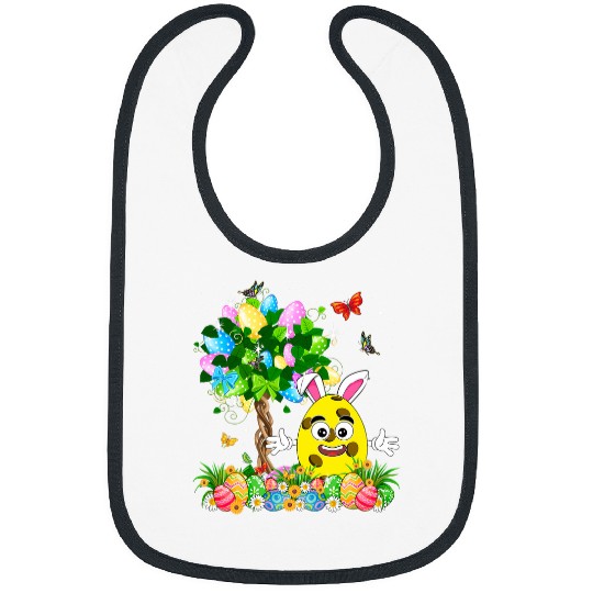 Pickleball Ball With Bunny Ears Easter Eggs Tree Easter Day Bibs