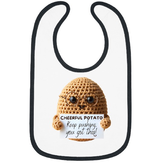 Funny Positive Potato Knitted Potato Crochet Motivation Bibs