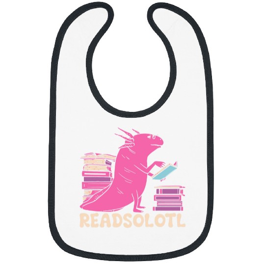 Readsolotl Read Book Axolotls Funny Reading Fish Books Lizard 2 Bibs