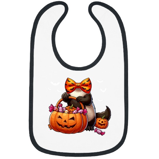 Halloween Costume Cosplay Ferret Bow Tie Carved Pumpkin Bibs