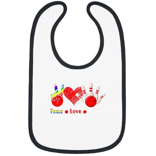 Peace Love Bowling Cute Women s Bowling s Bibs