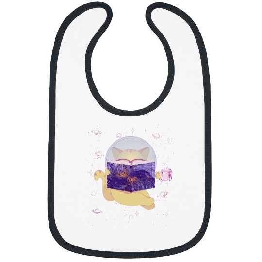 Space Cat Reading Book and Tea Space Cat Bibs
