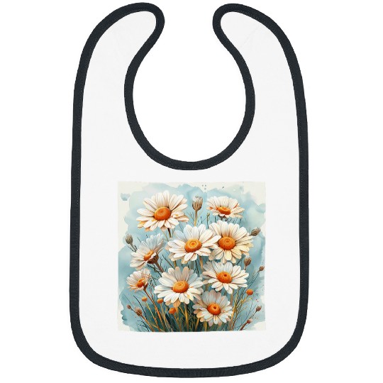 Daisy Bouquet Floral Pastel Colors Graphic Bibs