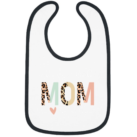 Chess Club Mom Leopard Bibs