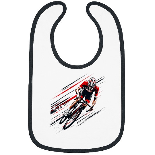 Energetic Cyclist In Motion Graphic Cycling Bibs