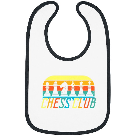 Chess Club Retro vintagess Style Chessmen Chess Game Lover Bibs