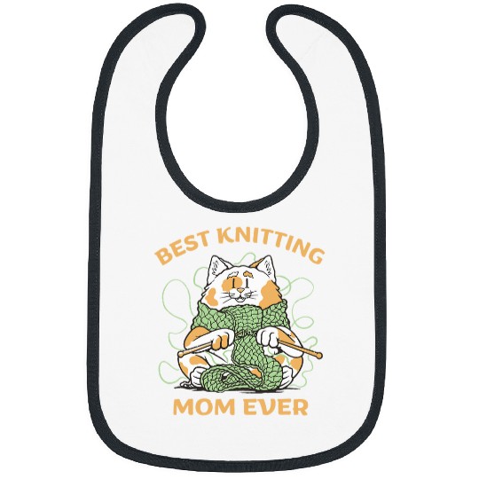 bestss knitting mom cat mom mother s day grandma Bibs