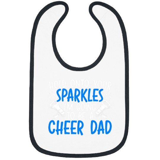 Mens Cheer Dad Sparkle Saying Bibs