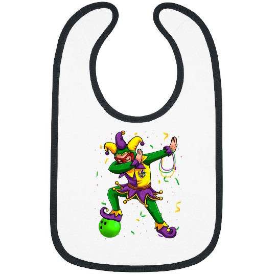 Dabbingss Jester Bowling Ball Mardi Gras Fat Tuesday Parade Bibs