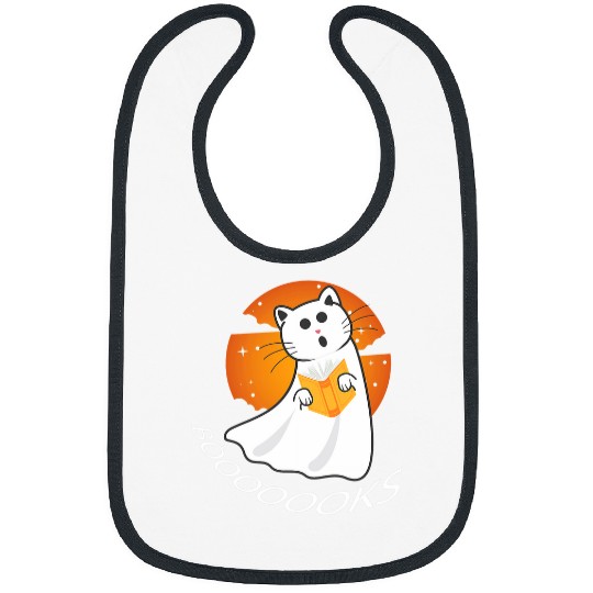 Read more boooooks ghosts cat ghosts book lover Halloween Bibs