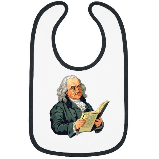 Benjamin Franklin Reading A Book Bibs