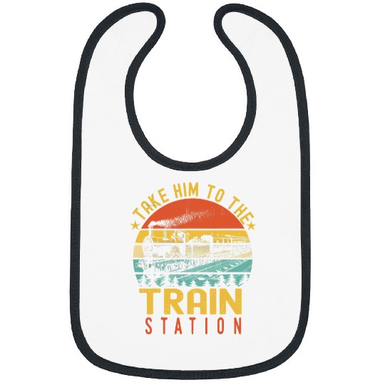 Funny Retro vintagess Style Take Him To The Train Station Bibs