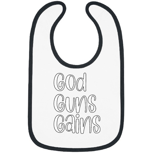 God Guns Gains Funny Weightlifting Apparel 1 Bibs
