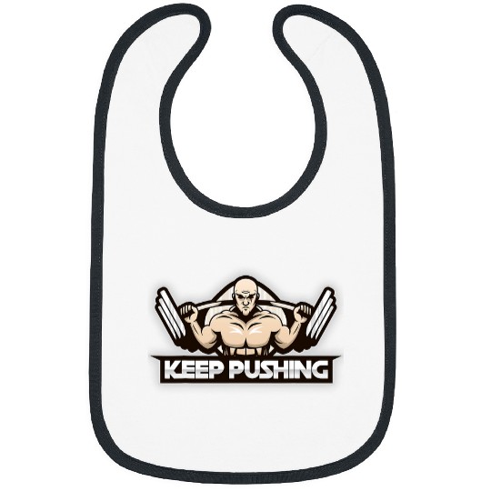 Mens Keep Pushing Weightlifting Gym Workout Bibs