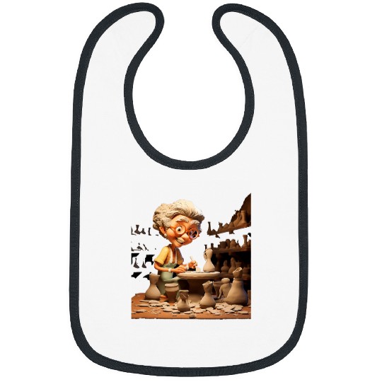 Grandparents Day Grandma Clay Pottery Making 2 Bibs