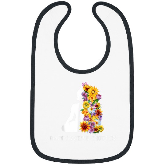 Grow Positive Thoughts Floral Buddha Meditation Flower Yoga Bibs