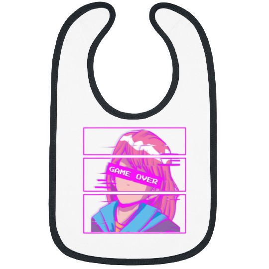 Anime Girl Game Over Senpai Japanese Episode Otaku Manga Top Bibs