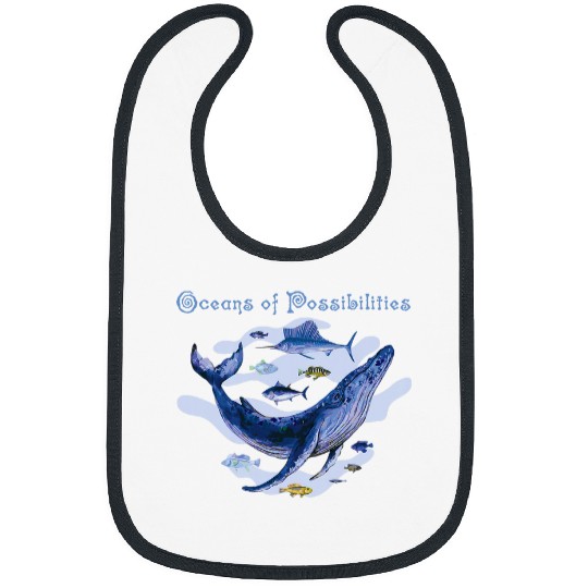 Oceans of Possibility Ocean Awarseness Reading Whale Bibs