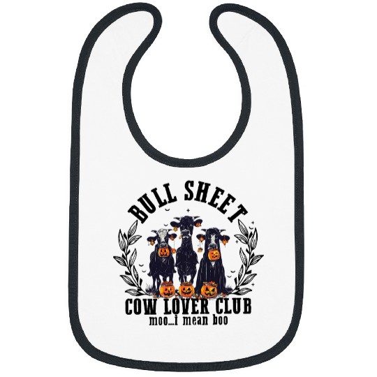 Bull Sheet Cow Lover Club Funny Pumpkins Halloween 2 Bibs