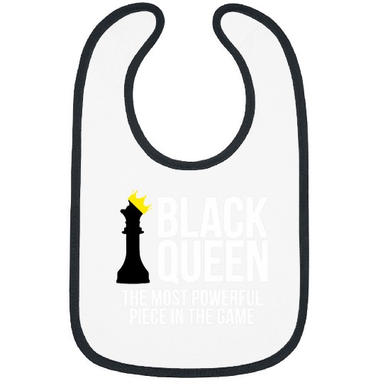 Black Queen Chess Piece African American The mostss Powerful Bibs