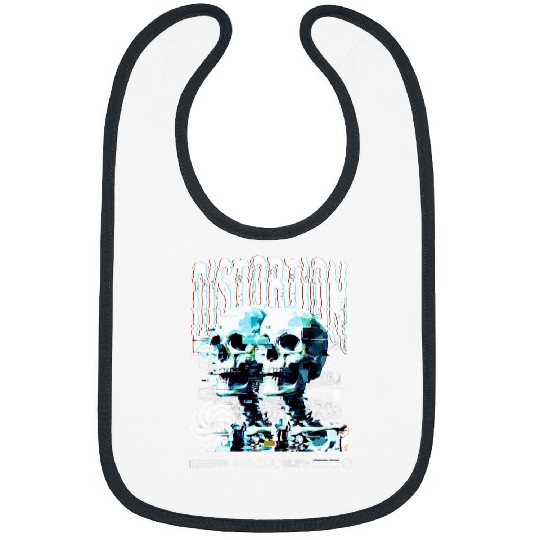 Distortion Trippy Glitch Art Skulls Y2K Urban Streewear Bibs