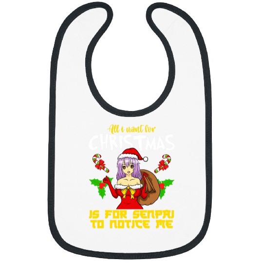 Anime Manga Gaming Cosplay Merry Christmas Senpai Notice me Bibs
