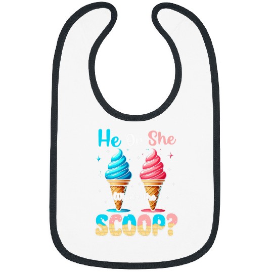 He or She Whats The Scoop Ice Cream Gender Reveal Party 3 Bibs