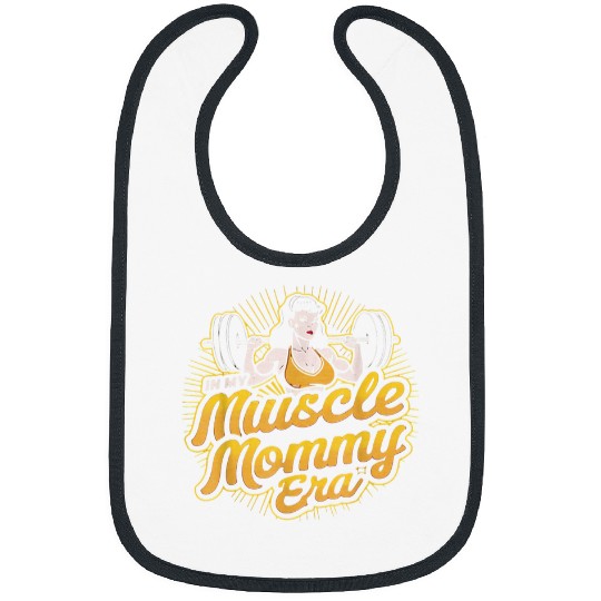In My Muscle Mommy Era Retro Weightlifting Muscle Mommy Bibs