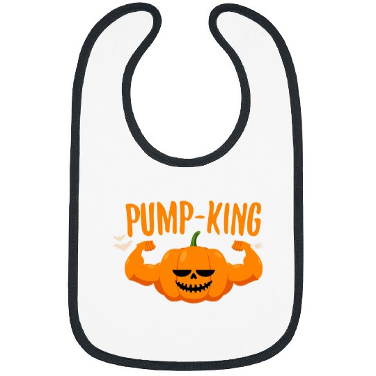 Pump King Iron Funny Halloween Gym Workout Lifting Pun Bibs