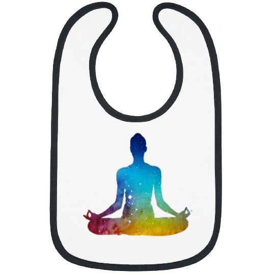 Lotus Watercolor Yoga Pose Galaxy Space Gymnastic Workout Bibs