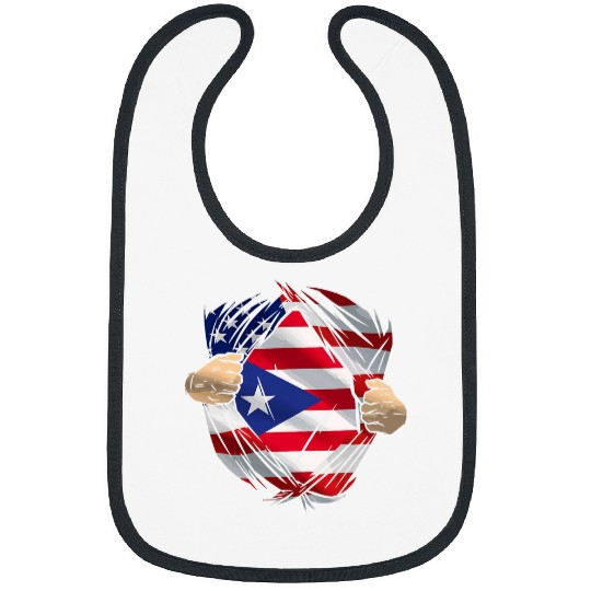 Puerto Rico Flag Proud Nostalgic Roots DNA Puerto Rican Bibs