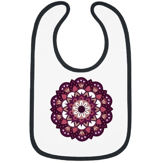 Purple Flower Mandala Sacred Fractal Geometry Art Good Vibe Bibs