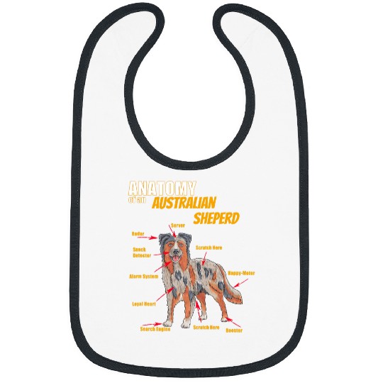 Funny Anatomy Australian Sheperd for Him and Her Bibs