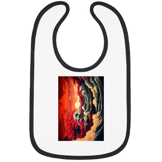 vintagess Pacific Ocean Beach Bonsai Tree Sun Retro Bibs