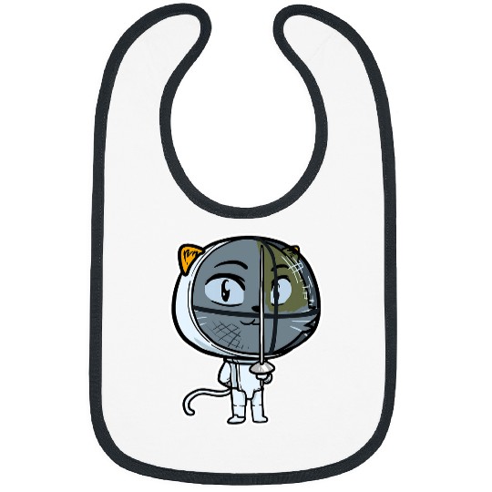 Cute Kawaii Cat Fencing Fencer Cat Lover Bibs