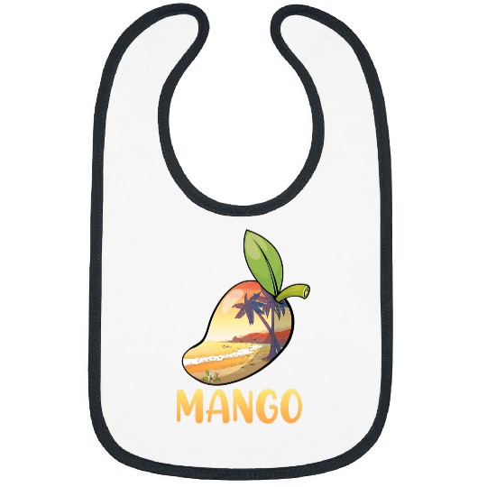 Cute Mango Beach Palm Tree Summer Vacation Kids Men Women Bibs