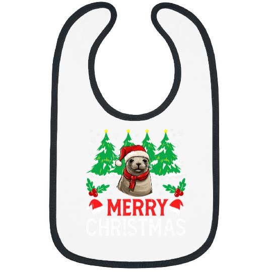 Mediterranean Monk Seals Christmas Pajama for xmasss Holiday Bibs