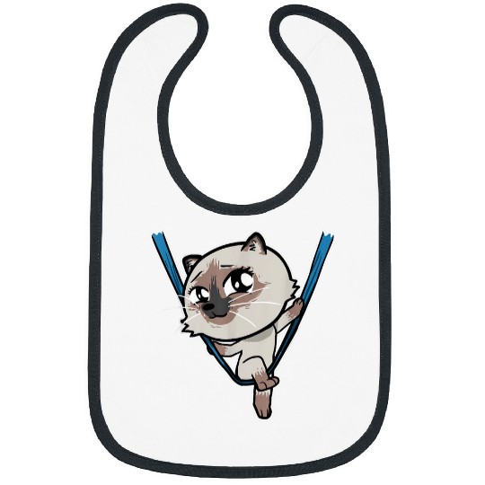 Cute Kawaii Cat Acrobatics Aerial Silk Yoga Cat Lover Bibs