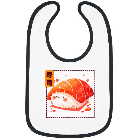 Cute Sushi Japanese Food Postage Stamp Kawaii Aesthetic Bibs