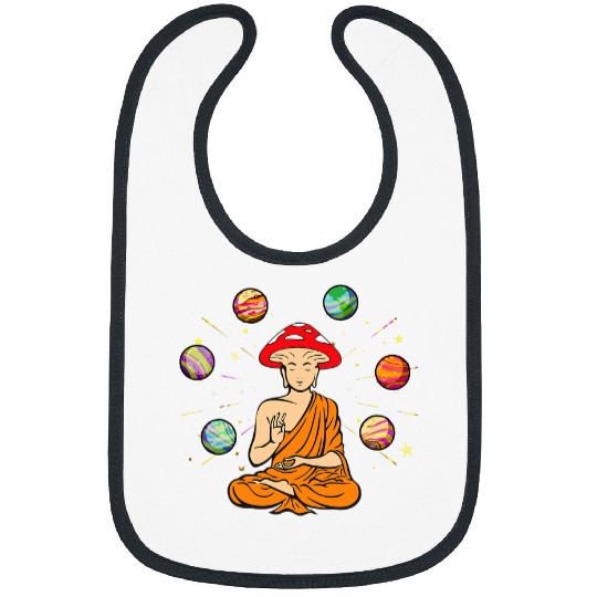 Mushroom Buddha Zen Yoga Meditation buddha Bibs